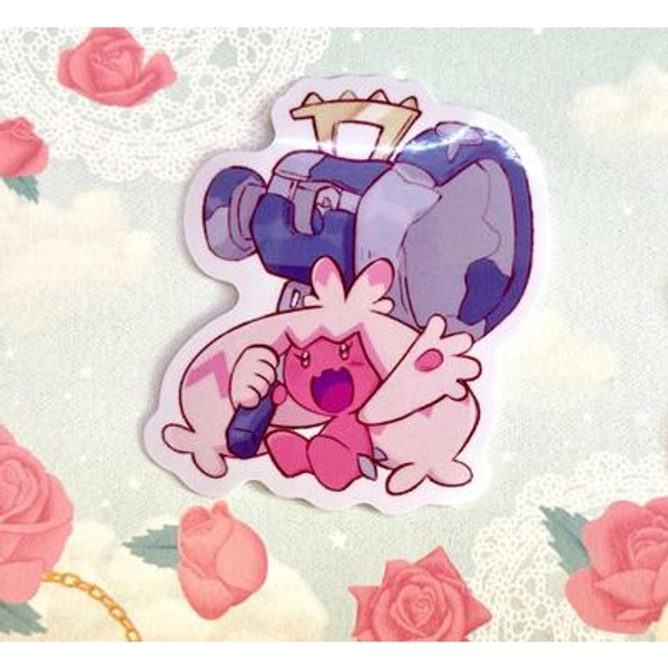 Pink Gremlin with Hammer Vinyl Sticker