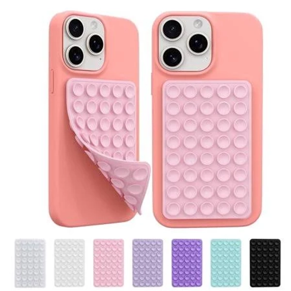 2 Pack Silicone Octo Cup Buddy Sticky Grip Holder for Cellphone, Silicone Suction Cup Phone Case Mount Double Sided, Hands-Free Phone Accessories