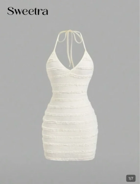 White dress beach 