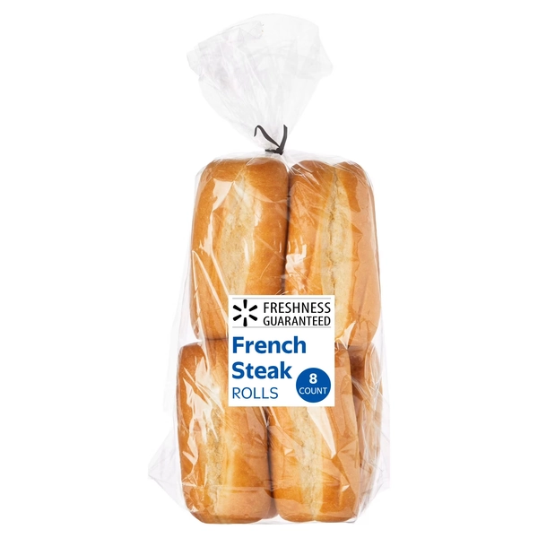 Freshness Guaranteed French Steak Rolls, 13 oz, 8 Count - Walmart.com
