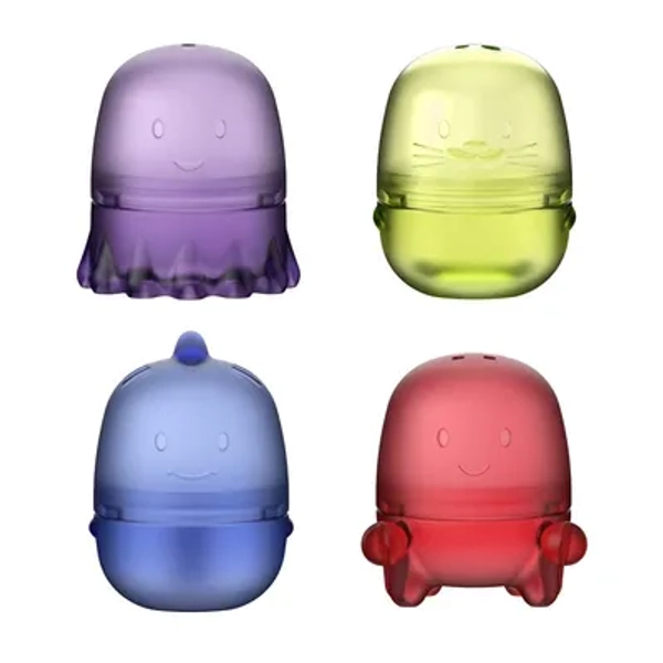 Ubbi Interchangeable Bath Toys Round - Translucent 4pc
