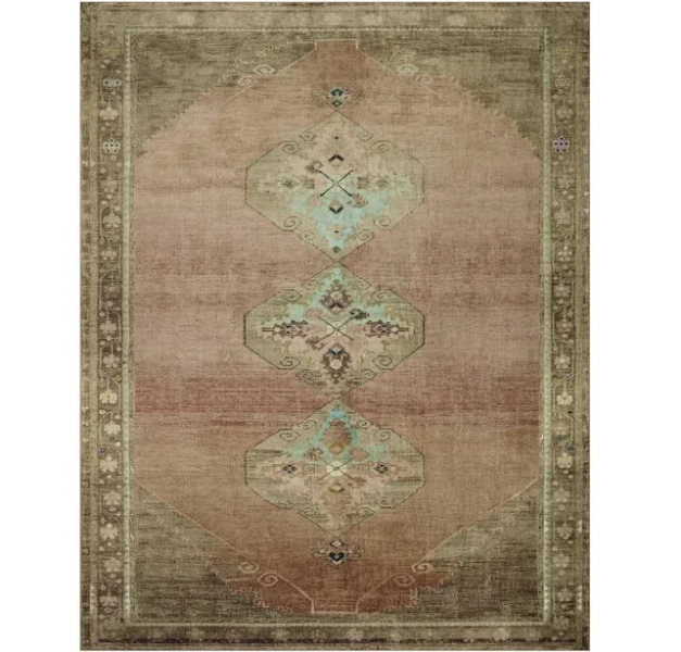 Magnolia Home by Joanna Gaines x Loloi Sinclair Machine Washable Clay / Tobacco Area Rug Rug