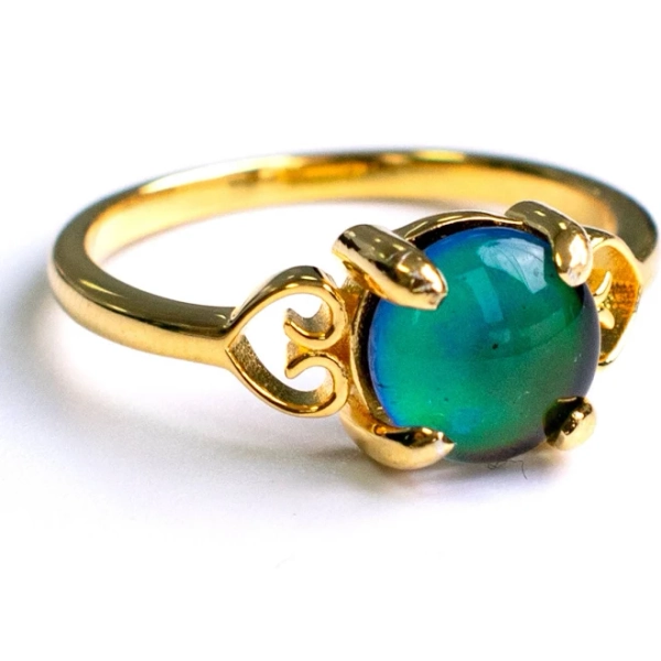 Unique Heart Shank Sterling Silver Mood Ring