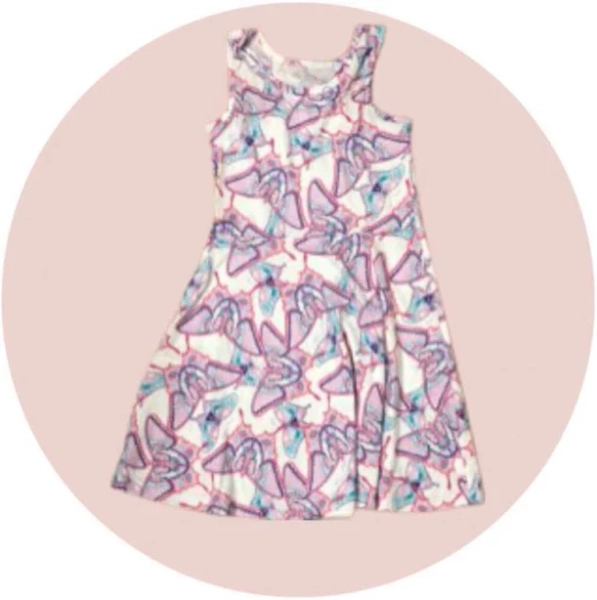 (RNN-117) Vestido Para Niña estampado Para 7 A 8 Años - JoyeriaParis