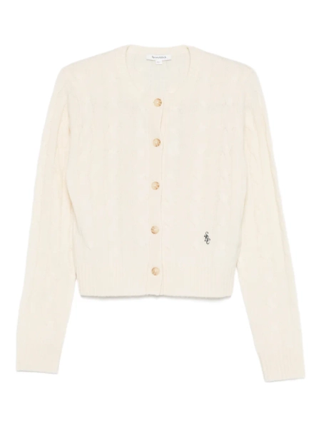 Sporty & Rich cable-knit Buttoned Cardigan | White | FARFETCH