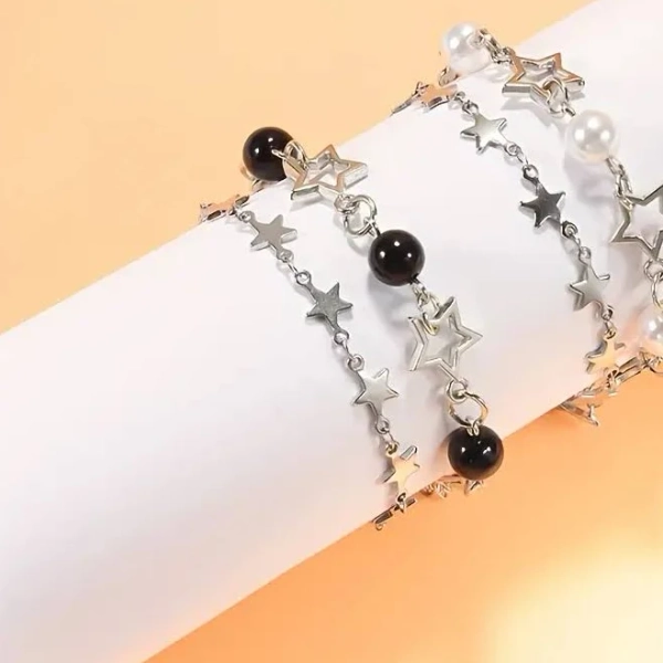 Y2K Star Charm Bracelet Set