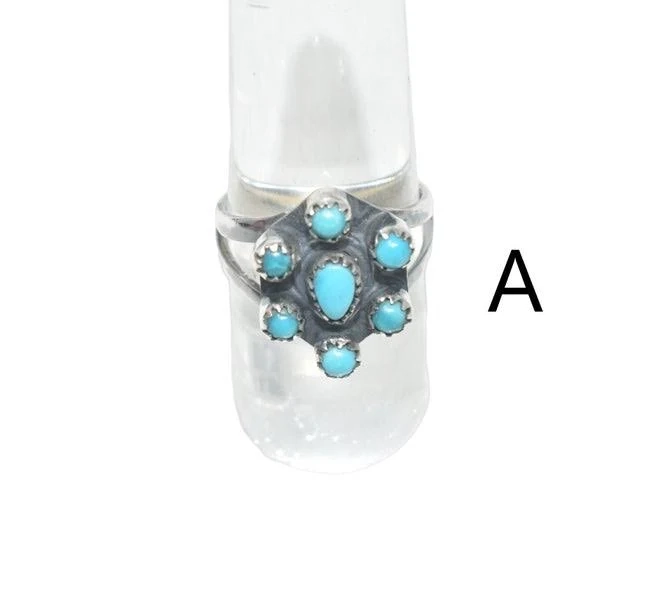 Turquoise Cluster Rings