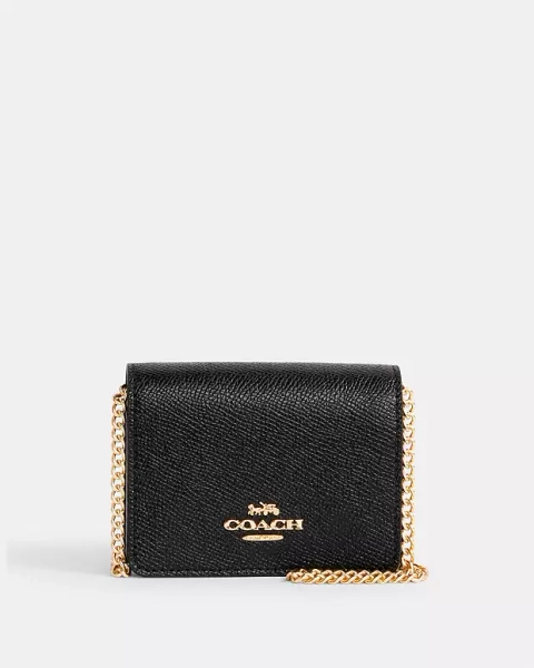 Gold/Black Mini Wallet On A Chain