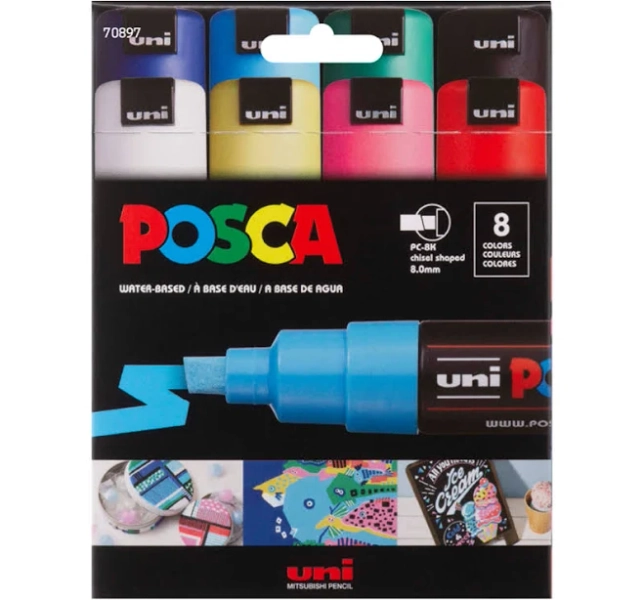 Posca Pc-8K Chisel Tip Paint Markers