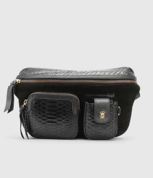 Sac Banane Roméo Python Noir