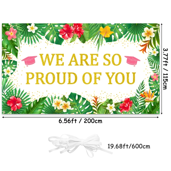 MALLMALL6 We Are So Proud of You Congrats Banner for Graduation Party ,Tropical  Backdrop,1Count - Walmart.com