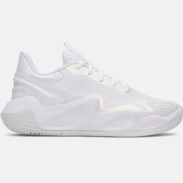 Women's Ace Low 2 Volleyball Shoes - White, 12, Under Armour