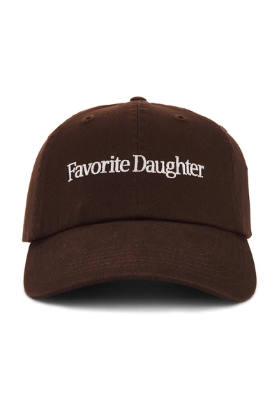 Favorite Daughter Classic Logo Baseball Hat in Coffee in Brown & White | REVOLVE