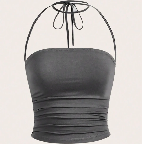 SHEIN Ladies' Pleated Halterneck Tank Top