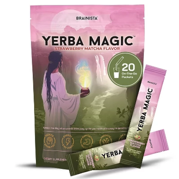 Yerba Magic Strawberry Matcha – 20 Stick Packs | Instant Yerba Mate Tea