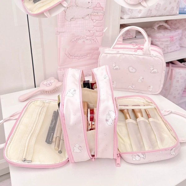 Cute Rabbit Makeup Bag 25x16x13cm Portable Storage