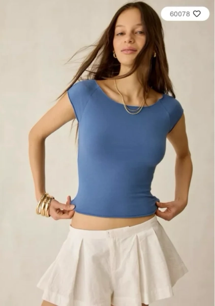 Out From Under Cotton Compression Boatneck Cropped Tee