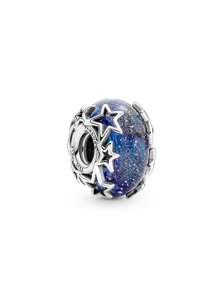 Charm Vetro di Murano Blu con Stelle