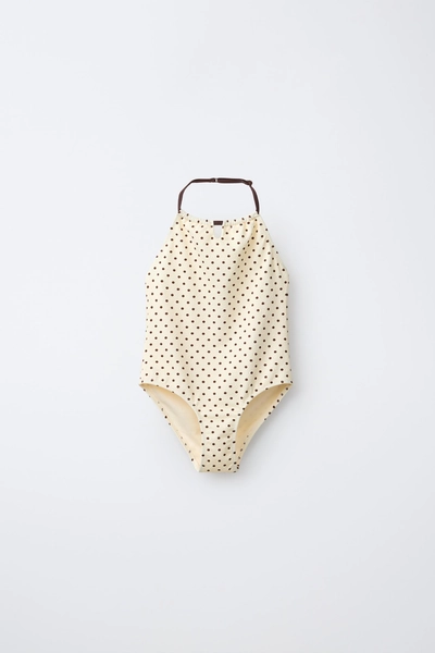 6-14 YEARS/ POLKA DOT HALTER SWIMSUIT