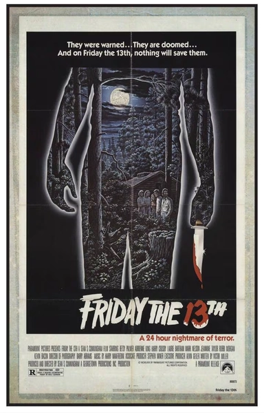 Friday the 13th movie poster print 15 by 24, 11 by 17 or 8.5 by 11