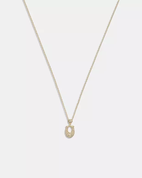 Gold/Clear Signature Pavé Necklace
