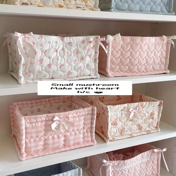 New square cute handmade Ins style desktop sundries storage box