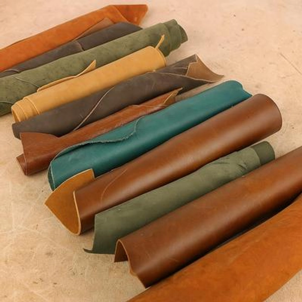 Leather Scraps Full Grain Italian Leather - Large Pieces - Upholstery, Craft, Tooling, DIY Leather