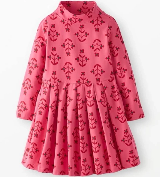 Girls' hanna andersson Floral Bunch Long Sleeve Turtleneck Skater Dress with Pockets