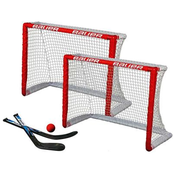 Bauer Knee Hockey Goal Set w/2 Goals, 2 Sticks & Ball