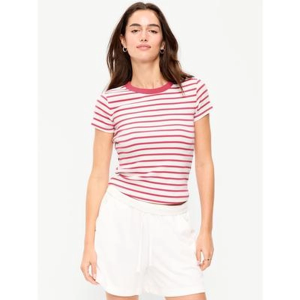 Snug Crew-Neck Ribbed T-Shirt