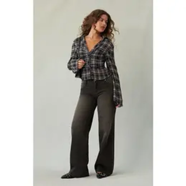 Pacsun Women's Casey Low Rise Baggy Jeans Black Tinted- Size 22