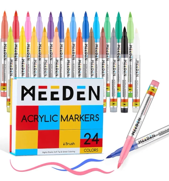 MEEDEN Soft Brush Tip Acrylic Paint Marker