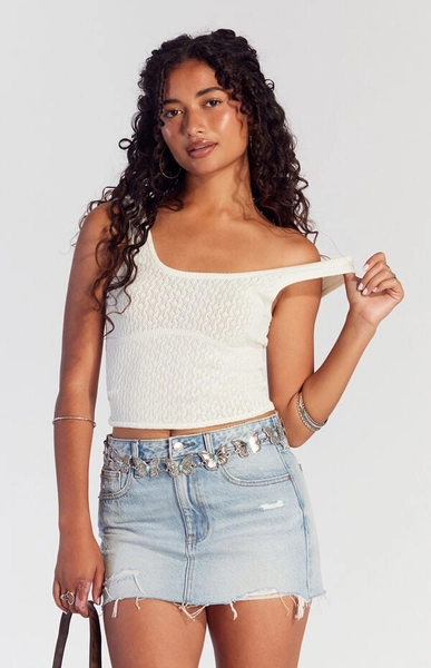 Bella Light Indigo Ripped Mid Rise Denim Mini Skirt