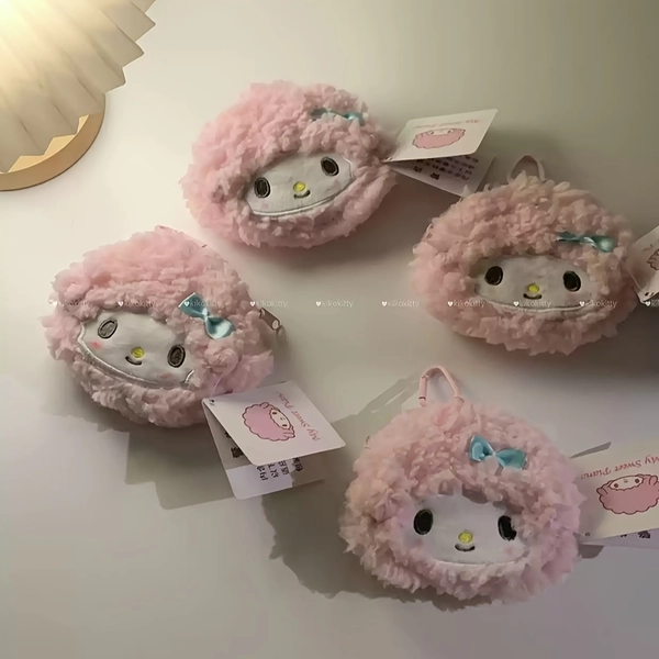 Sanrio Genuine Cute Cartoon Plush Coin Purse Organizer My Sweet Piamo Sheep Card Case Mini Wallet