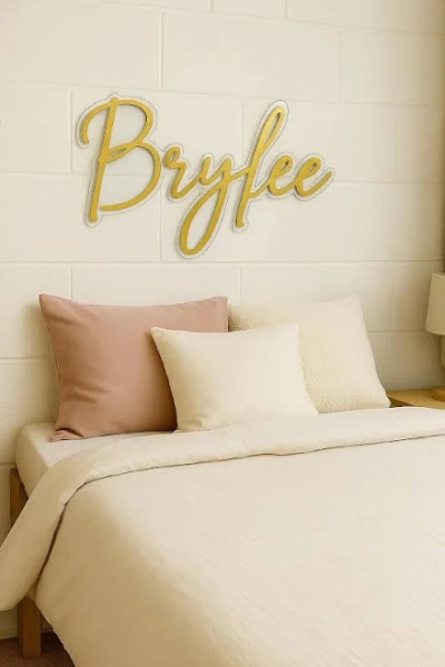 Dorm room name sign damage free acrylic bedroom decor personalized birthday gift for teenager trendy script nursery sign for baby girl