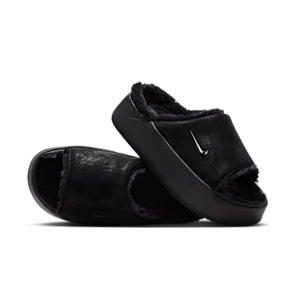 Ciabatta Nike Calm Elevation Fur - Donna - Nero/Nero - Size 5