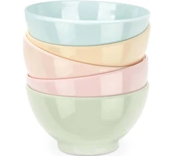CIOXSOIO Lot de 5 bols en mélamine pastel - 480ml - Bols incassables pour céréales, soupe et pique-nique - Design empilable - Sans BPA - Adapté au