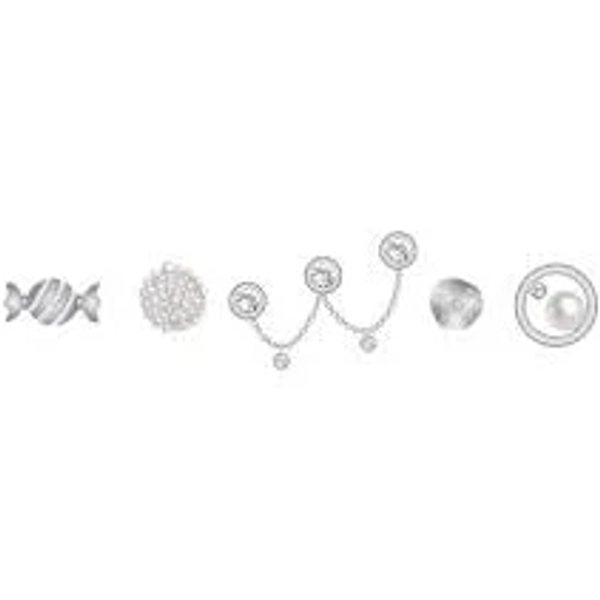 Crocs Jibbitz 5 Packs Silver & Pearl Charm