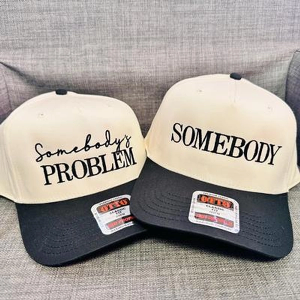 Somebody's Problem Trucker Hat: Embroidered Cowgirl Snapback