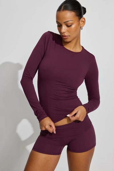 Sleek Crewneck Long Sleeve Top