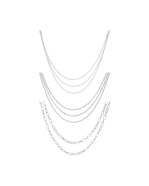 Jewellery Chain Set - Silver Look