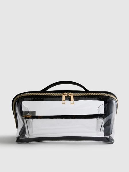 Double Zip Perspex Wash Bag