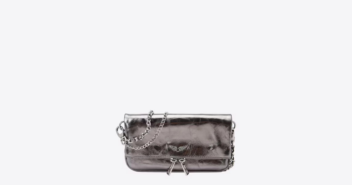 Zadig & Voltaire Mala de ombro 'ROCK NANO' em Cinzento-Prateado | ABOUT YOU