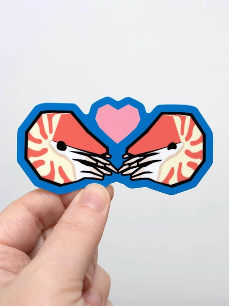 Low Poly Nautiluses in Love Glossy Vinyl Sticker