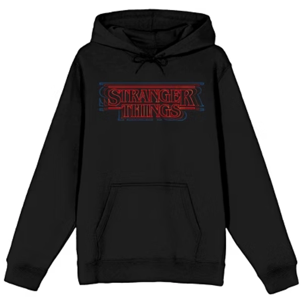 Stranger Things Classic Title Art Men’s Black Graphic Hoodie-XS