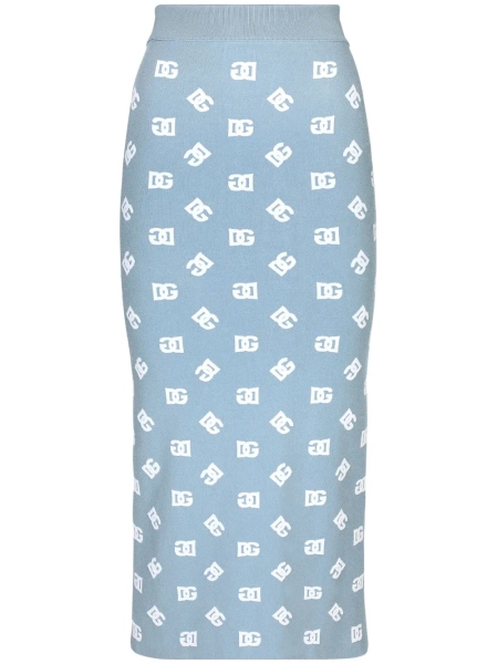 Dolce & Gabbana DNA logo-print straight skirt | 36