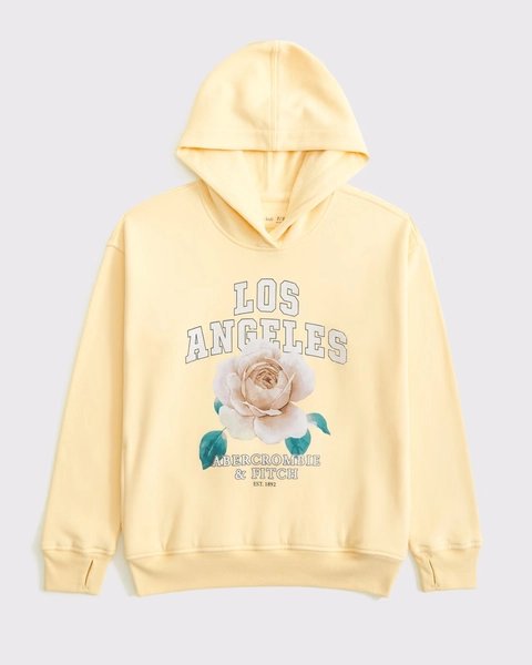 oversized graphic logo popover hoodie