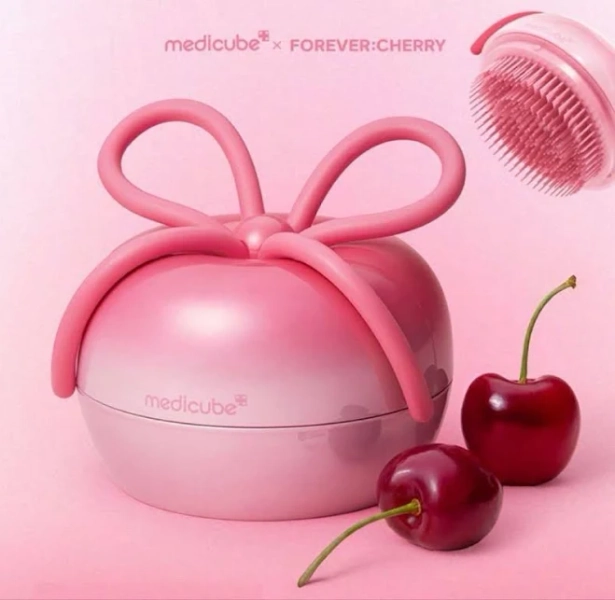 medicube x FOREVER CHERRY Ribbon Cherry Hair Brush Pink Limited Wonyoung