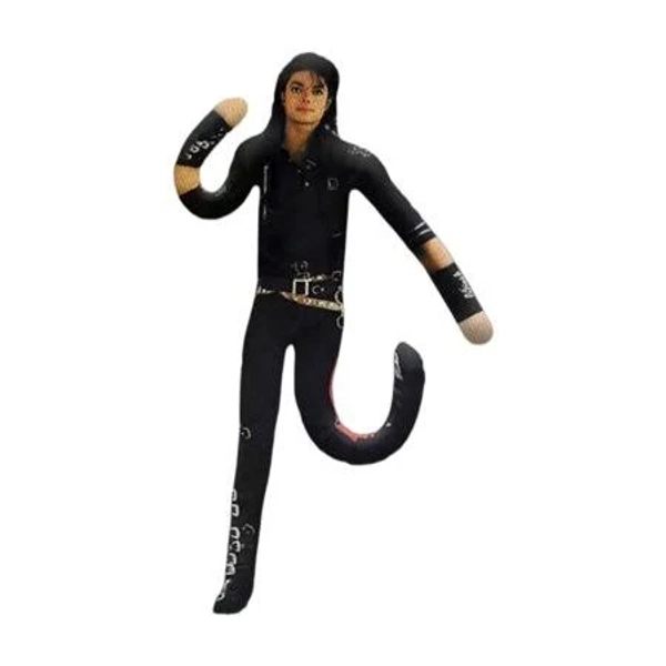 Michael 11 inch Bendable Plush Figure, Poseable Stuffed Doll Gift for M-J Fans, Size: Doll Stuffed, Black