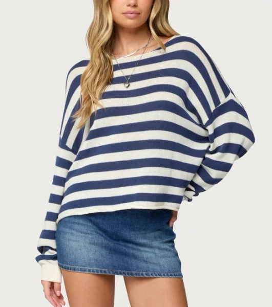 Edikted Women's Anney Oversized Striped Sweater